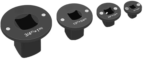 Jeffergarden Set de 4 Adaptateurs de Douille à Impact à Profil Bas – 1/2 à 1/4, Acier Traité, pour Espaces Confinés