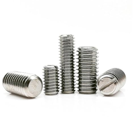 5/10 Stück M1.2 M1.4 M1.6 M2 M2.5 M3 M4 M5 M6 M8 GB73 304 Edelstahl Schlitzkopf Flachspitze Endkopflose Madenschraube Stellschraube(14mm,10pcs M6)