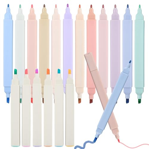 Aohyue överstrykningspenna pastell aesthetic överstrykningspennor, 18 st highlighter penna, pastellbibelmarkör, estetiska textmarkeringar för kontorsmaterial, tidsplanerare, anteckningar, skolkontor
