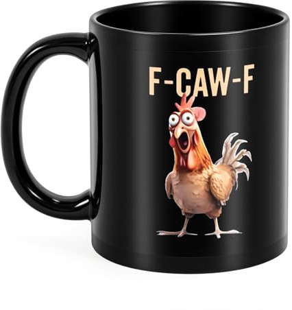 Kunoli F Caw F Mug, Funny Chicken Mug, Funny F-Caw-F Coffee Mugs, Novelty Ceramic Mugs Suit for Coffee Milk Tea, Creative for Birthday Day Gift