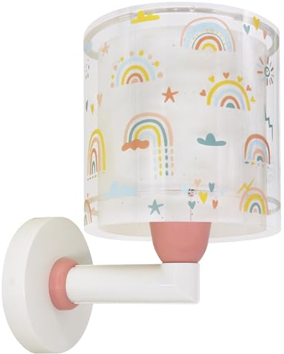 Dalber kinder Wandlampe, Kinderlampe Wandleuchte Rainbow Regenbogen, 41199, E27, Rosa | Wandleuchte; Kinderzimmer; E27 - 1 x 15W