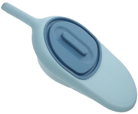 DECORNIJIA Bassin de Lit Ergonomique avec Couvercle Anti-débordement Confortable et Hygiénique pour Femmes Âgées Alitées et Patients Urinoir Portable Polyvalent Bleu