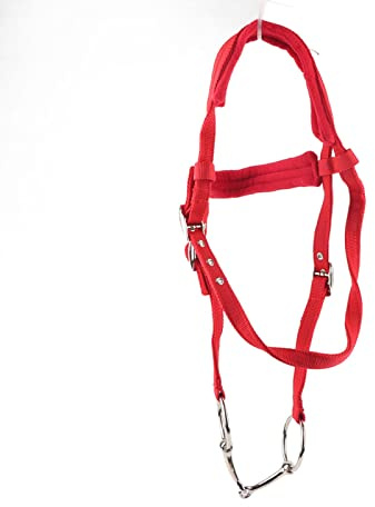 mingzhe Arnés de Riendas con Brida de Caballo Ajustable, Color Rojo