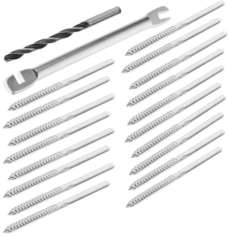 NUOBESTY Kit De Système De Garde-corps à Câbles Inox 1/8 Vis Tire-fond à Sertir Pour Rampe D'escalier Et Terrasse, Quincaillerie 20 Pièces, Usage Intérieur Et Extérieur
