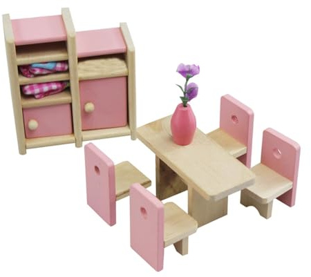 ICDKOYK Ensemble de Meubles Miniatures en Bois pour Maison de poupée, Accessoires Jeu rôle pour Enfants, idéal pour Les Jeux rôle et Les créations manuelles.