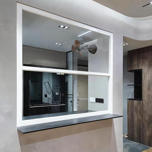 Fönsterbyte för mobila hem, vertikala skjutbara fönster med nät, ventilationsfönster i vitt aluminium, skjutbara skjul och källarfönster för badrumsdusch, grovkök och hönshus(White,70X60CM)