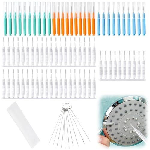 Shower Head Cleaner, 81PCS Shower Head Cleaning Brush, Shower Cleaner Tool Set, Multi-Functional Deep Cleaning Tool for Small Holes, Faucets, Sink Gaps, Nozzles