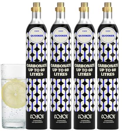 CO2 YOU 60L CO2 Cylinders 4 Pack for Quooker CUBE Sparkling Water Taps