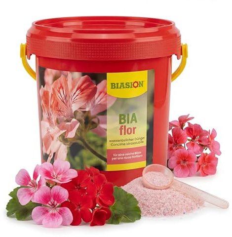BIASION® BIAflor Concime per fioritura ricca NPK 6-20-30 - concime idrosolubile per fiori, gerani e piante ornamentali - stimola boccioli, colori intensi e fioritura abbondante