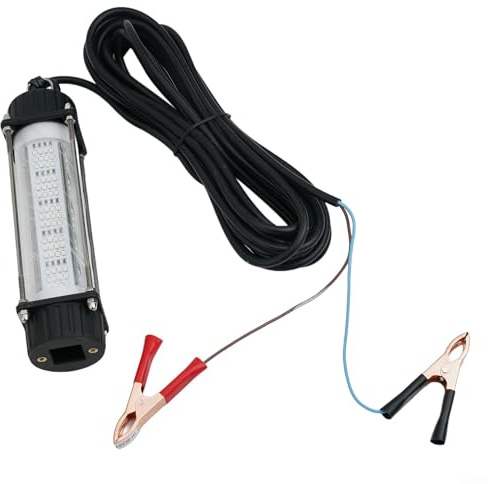 BlesConi Luz de pesca subacuática de 12 V para señuelo de calamar de alta potencia LED sumergible buscador 7 m profundidad barco uso nocturno (120 W verde)