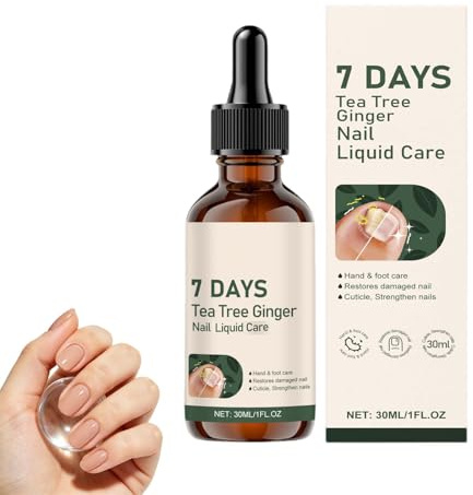 7 dagars teeträd ingefära nagelvårdsserum, nagelbehandling för tånaglar och naglar, nagelbandsvårdsolja, reparerar och förstärker, ställer missfärgade naglar igen, skyddar tjocka brutna. (1 st)