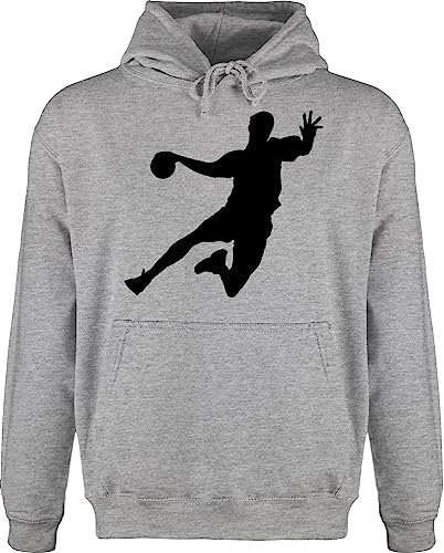 Hoodie Herren Pullover Männer - EM 2026 Trikot Ersatz - Handballer I Geschenk Handballer I Handball Geschenke - XXL - Grau meliert - Langer arm hanball wm halbball Handball. Handball, beachhandball