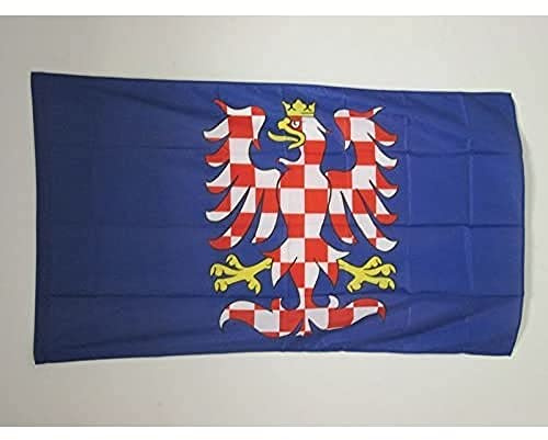 AZ FLAG Flagge Mähren 90x60 cm Fahne Tschechische Polyester 100D Hohlsaum | Für innen und außen dekorative Flagge doppelte Nähte und verstärkte Kanten mit Masttunnel 100D Polyester