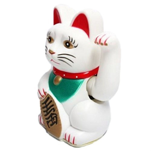 HAAC Winkekatze Glückskatze Glücksbringer Farbe Weiss 20 cm