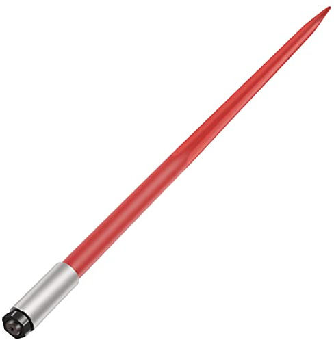 Mophorn Hay Spear 49 Bale Spear 4500 lbs Capacity, Bale Spike Quick Attach Square Hay Bale Spears 1 3/4 wide, Red Coated Bale Forks, Bale Hay Spike with Hex Nut & Sleeve for Buckets Tractors Loaders