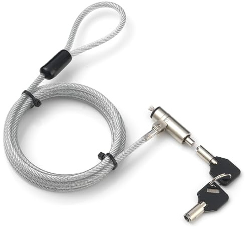 TECHLY 108262 Lås med säkerhetssystem Wedge-Lock för bärbara datorer Kabel 1,8m Silver