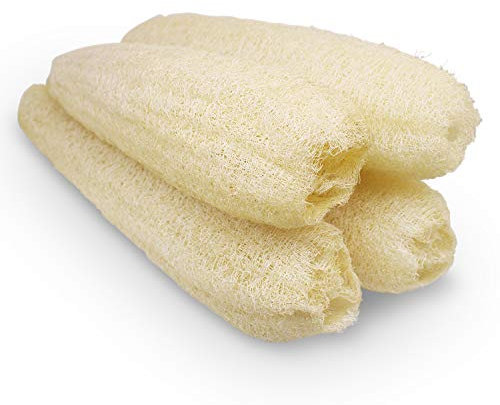 Natural Organic Loofah Sponges Large Exfoliating Shower Bath Loofah Luffa Loofa Body Scrubbers Sponges for SPA Beauty Bath and Radiant Skin, Pack of 4