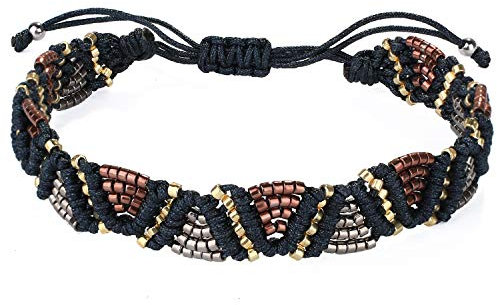 KELITCH Welle Wickeln Armbänder Handgefertigt Miyuki Samen Wulstig Neu Freundschaft Armbänder Charme Armreifen (Silber Rosa 4H)