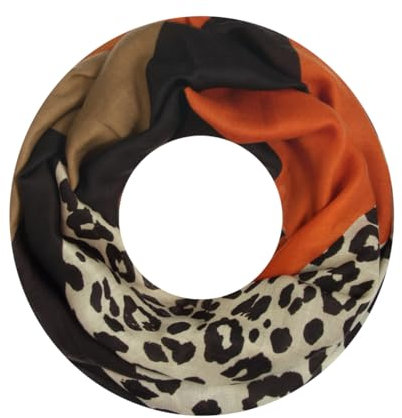 Majea Damen Loop Schal Schlauchschal Halstuch (880023) (orange 10)