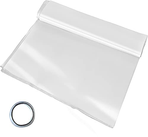 VEVOR Film de Serre 4.5 x 12.2 m Bâche Transparente PE 0,15 mm Housse de Protection Jardin Tunnel Polyéthylène pour Légumes