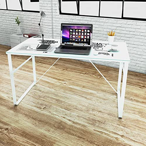 Makastle Kleiner Schreibtisch Schreibtischoberfläche mit Weltkarte, Schreibtisch, Computertisch PC Tisch Bürotisch Officetisch Arbeitstisch für kleinen Raum, Industrie-Design, 120 x 60 x 75 cm