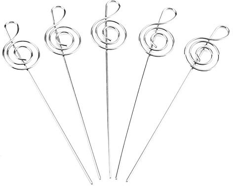 50 Stück Mini-Tischkartenhalter,kartenständer,Premium-Mini-Tischnummernhalter, Metalldrähte, Fotokarten, Bilder, Notizen, Notizen, Clip-Halter für Hochzeitsfeiern(musical style)