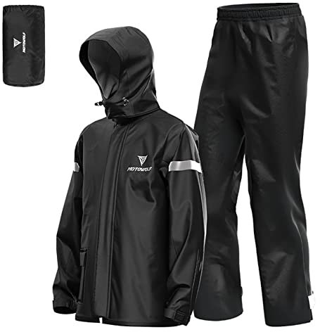 Lixada Herr motorcykel regndräkt utomhus reflekterande vattentät regnjacka och byxor regnkläder för cykling cykling camping vandring