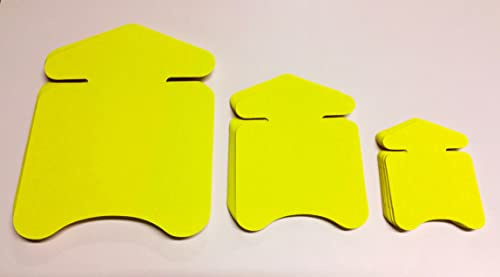 60 Pfeile - Sortiment Preisschilder aus Neon Karton leuchtgelb 3 Größen 270g/qm und 380g/qm Werbung deko