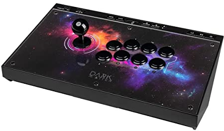 Monoprice Arcade Fighting Stick Controller, Retro Gaming, Arcade Joystick, USB Port, Compatible with Windows, Xbox One, PlayStation 4, Nintendo Switch, and Android - Dark Matter Series