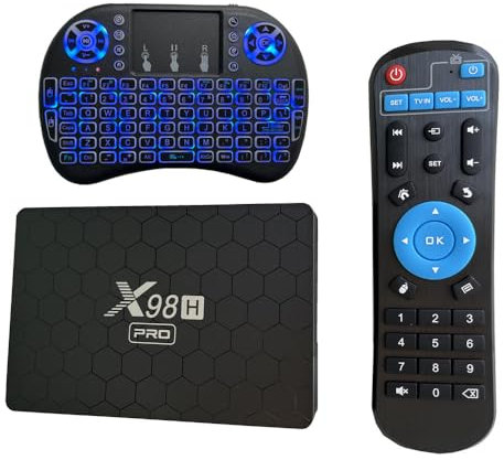 X98H Pro Smart TV Box Android 12.0 Smart TV Box 2.4G/5G Wifi6 4G 64G BT5.0 Supporta 4K HEVC H265 con tastiera i8