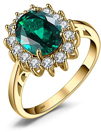 JewelryPalace Prinzessin Diana Kate Middleton Edelstein Smaragd Saphir Topas Amethyst Citrin Granat Peridot Rubin Ringe, Verlobungsring Promise Ring Silber 925 Damen Schmuck Rosegold Gold