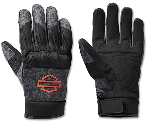 HARLEY-DAVIDSON Dyna Textil Handskar Svart/Grå, XXL