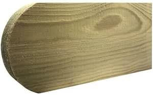 Premium Picket Garden Fencing - Timber Treated Wood Fencing Boards (3'' x 5ft) Rounded Top Planed and Smooth Round Top Pales, Pack of 5