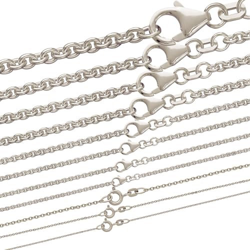 hoplo holzenplotz Ankerkette rund Halskette 925 Sterlingsilber Auswahl, Kettenlänge:45cm, Kettenbreite:3.2mm