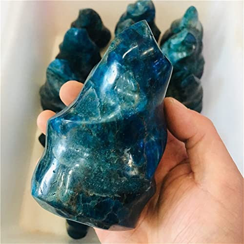 IDUTQUMW Cristal 600-1 kg, Varilla de Cristal de apatita Azul Natural, Piedra de Cristal, decoración de antorcha de un Solo Punto, se Puede Utilizar para (Size : 900-1kg)