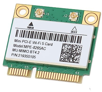 Adaptador WiFi Mini PCIE de 1200Mbps, Tarjeta de Red de Doble Banda 8265AC 2,4GHz 5GHz con 4,2 para Portátiles 10 8,1 8 7