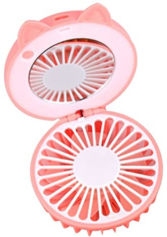 GLSTOY Ultra-silent Usb Charging Fan Speed Portable Mini Folding Design for Creative Makeup Mirror Included Random