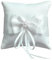 Amexo Cuscino Portafedi per Matrimonio Cuscino per Anelli con Fiocco in Raso Bianco Cuscino per Fedi Nuziali con Perla Simulazione Romantico Scatola per Anello per Matrimoni (15 x 15cm)