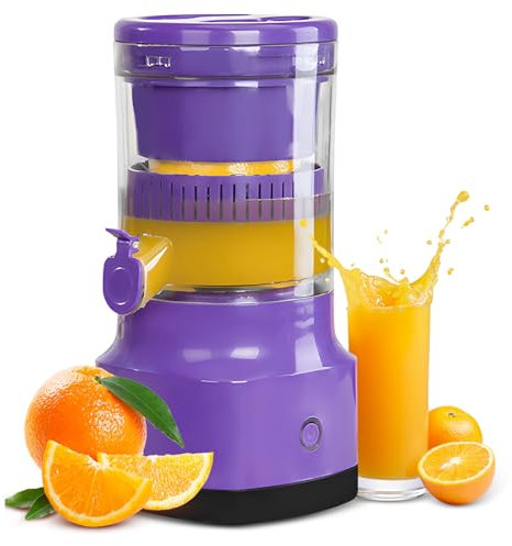 Hanzete Electric Citrus Juicer USB Rechargeable High Juice Yield Automatic Cordless Orange Juicer Squeezer One Touch Operation Portable Juicer for Orange/Lemon/Grapefruit
