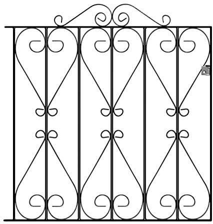 Regent Scroll Metal Garden Gate Galvanised Wrought Iron Style Pedestrian Gates (914mm Gap X 914mm High RSZP3)