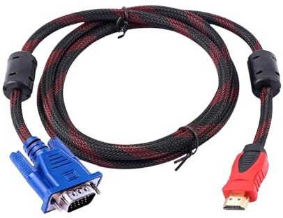 Supoion Câble adaptateur 19 broches interfaces mâle vers VGA mâle 1080p câbles vidéo pour ordinateur portable projecteur cordon 150 cm