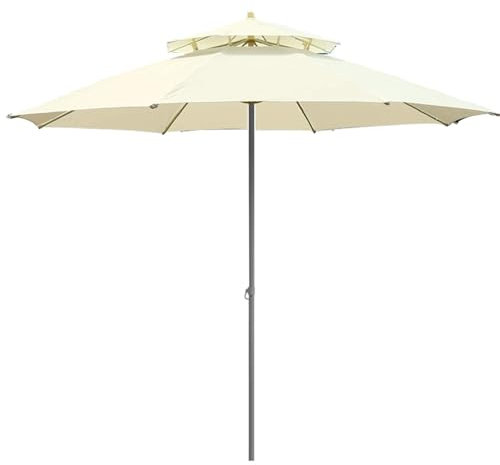 PLMNBQWE Parasol de Jardin, Parapluie, Parasol à Double Sommet, Parapluie Rond, détachable, pour extérieur, Plage, Cour, terrasse, Parasol