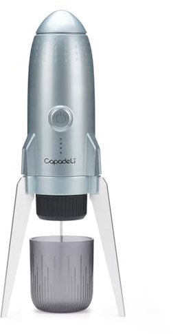 Macchina per caffè espresso portatile 3 in 1, macchina per espresso elettrica auto-riscaldante, caffettiera da viaggio a 19 bar con caffè macinato e cialda NES PRESSO/DolceGusto, grigio spazio