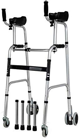 Deambulatore Pieghevole Rollator Leggero Deambulatore Rollator Pieghevole Altezza Regolabile Ausilio per la Mobilità in Alluminio Dispositivo Robusto per Camminare