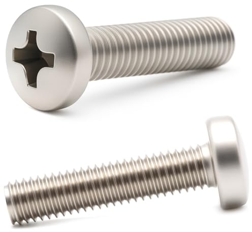 Lot de 20 vis à métaux cruciformes M6 (6 mm x 30 mm) en acier inoxydable A2 DIN 7985 F11B