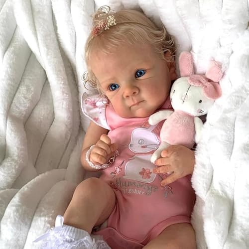 KsiTig 18zoll 46cm Babys Reborn Puppen mädchen silikon lebensechte babypuppen wie echtes Toddler Junge