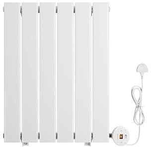 ELEGANT 400W 600 x 452mm White WiFi Thermostatic Electric Radiator | Single Panel Wall Mounted Designer Heater with 7d/24h Timer & LCD Display for Bathroom, Living Room, Bedroom