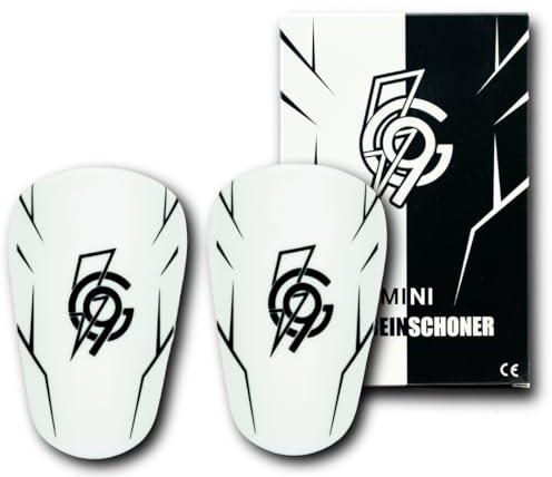 Mini Schienbeinschoner Fußball für Kinder & Erwachsene - Mini Shin Pads für Jungen, Mädchen, Damen & Herren, extra kleine Schienbeinschützer für Training & Spiel in schwarz und weiß