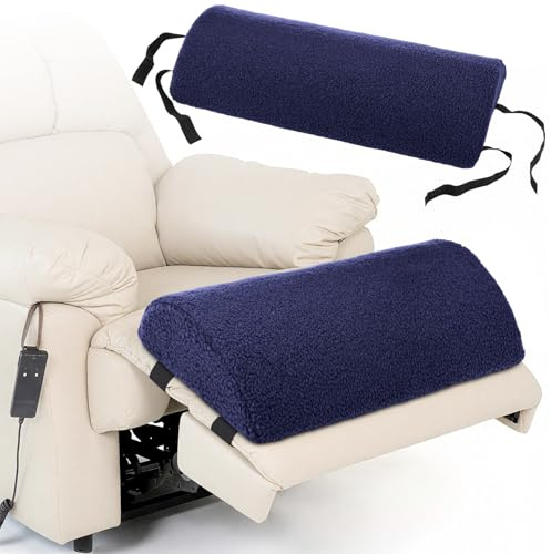 Queekay Recliner Leg Rest Cushion Large Half Moon Bolster Pillow 22.8 x 9.84 x 4 Inch Lumbar Support Pillow Bed Sleeping Semi Roll for Legs, Knees, Lower Back, Ankle and Foot Washable Cover(Navy Blue)