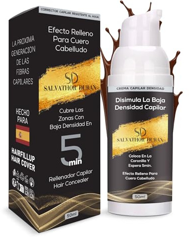 Salvathor Durán Simil Fibras Capilares – Corrector Capilar para Cuero Cabelludo – Alternativa al Tinte Pelo Hombre, Fibras Capilares y Polvo Pelo Hombre – Disimula Calvicie y Da Volumen (Negro, 50 ml)